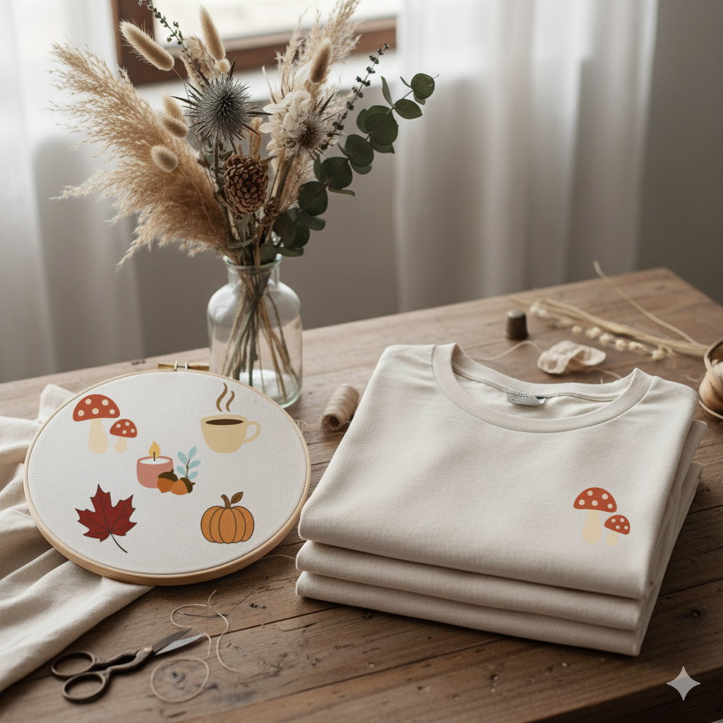 T-shirt brodé - automne – Femme