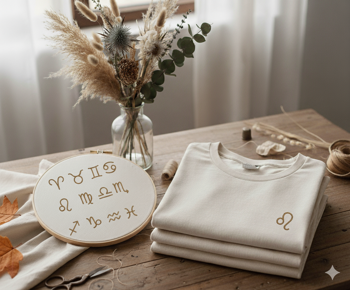 T-shirt brodé - signe astrologique – Garçon