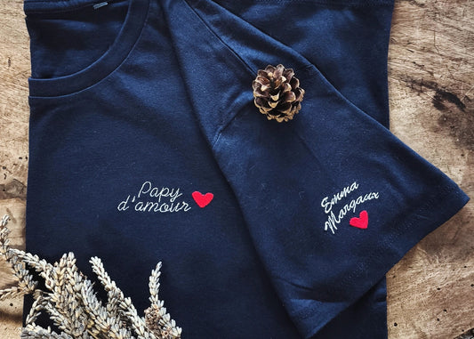 T-shirt brodé - fête des grands pères